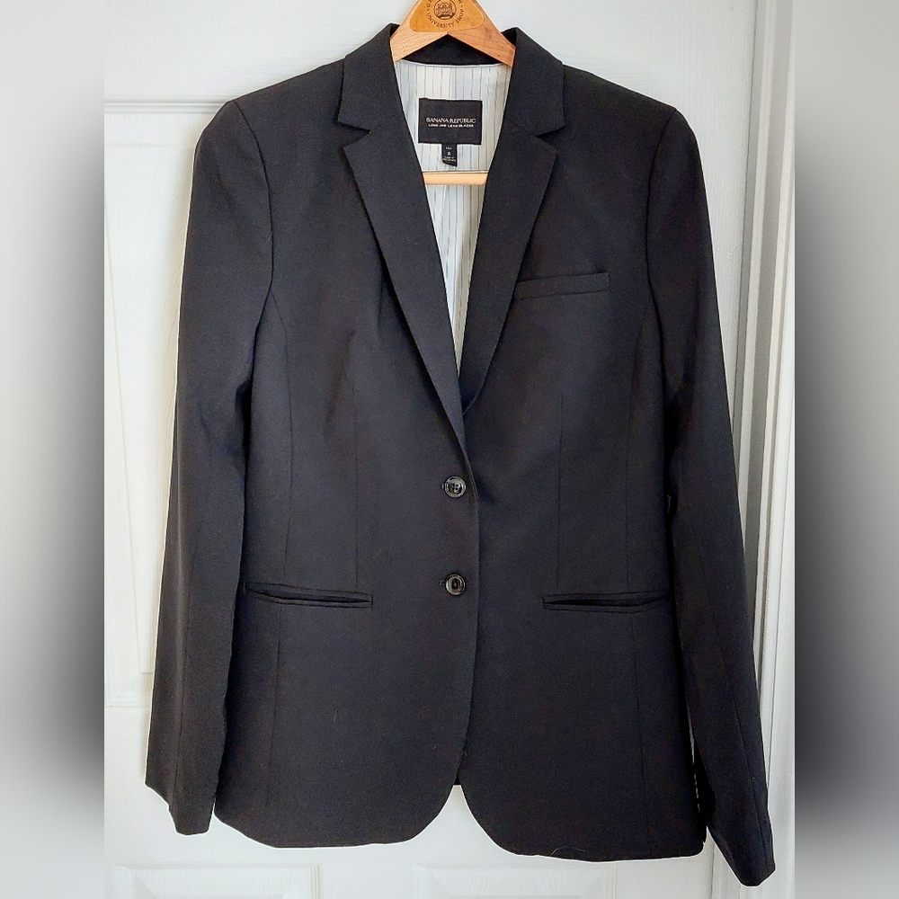 Banana Republic Long And Lean Black Women's Blazer, Tall Size